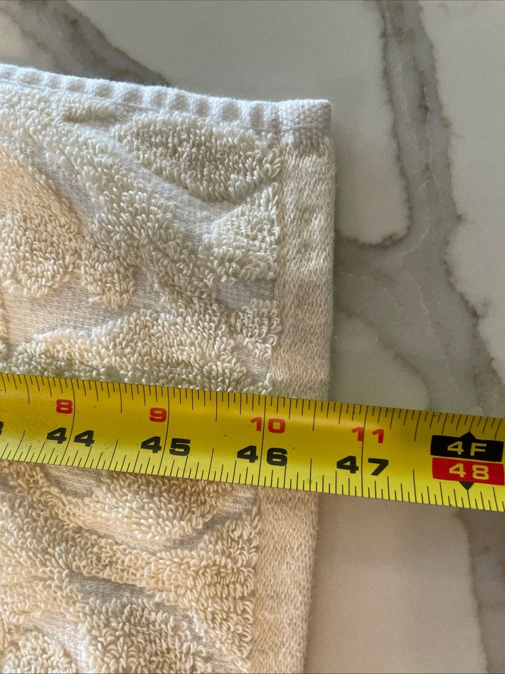 Luxury Embossed Floral Bath Towel - Cream